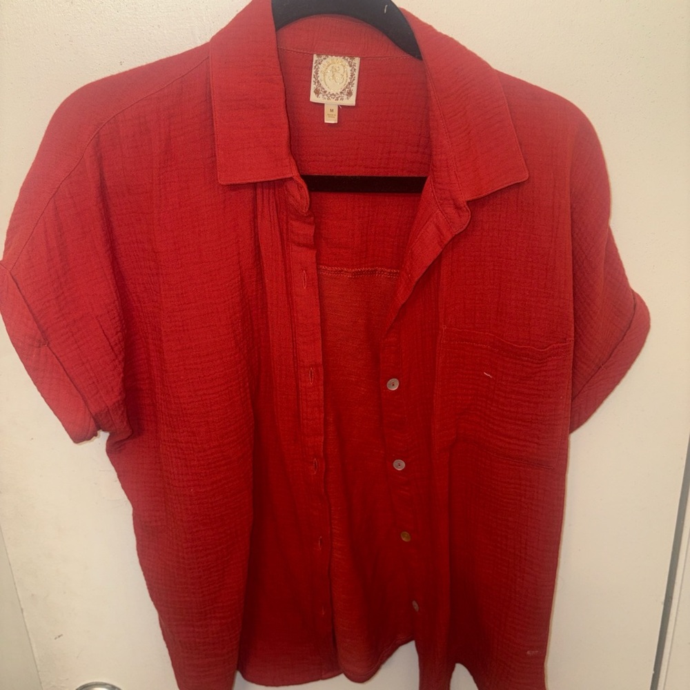 Red Button-Up Shirt